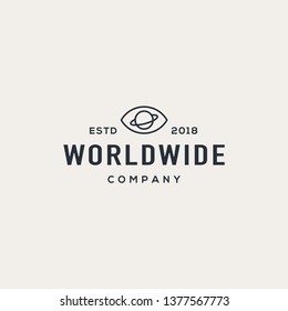 Vision logo design concept. Universal globe design.