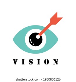 diseño del logotipo de visión sobre fondo blanco.
