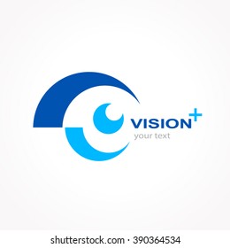  vision logo design, silhouette eye symbol icon vector