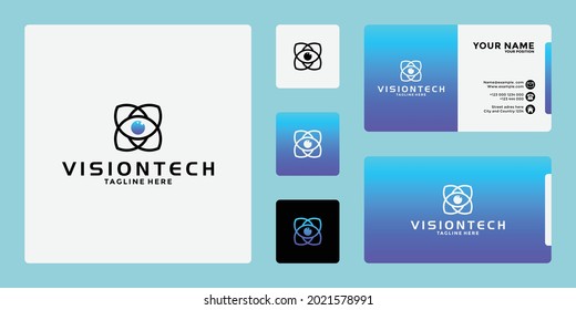 vision logo design template with gradient color