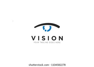 vision logo, eye icon, design template