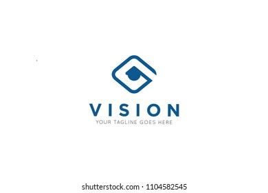 vision logo with g letter, eye icon, design template