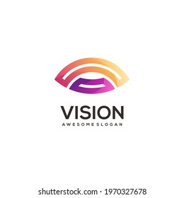 Vision Logo Illustration Colorful Gradient Vector Design