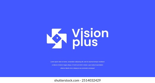 vision logo with plus symbol