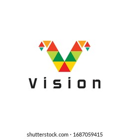 Vision Logo Vector and Abstract, V