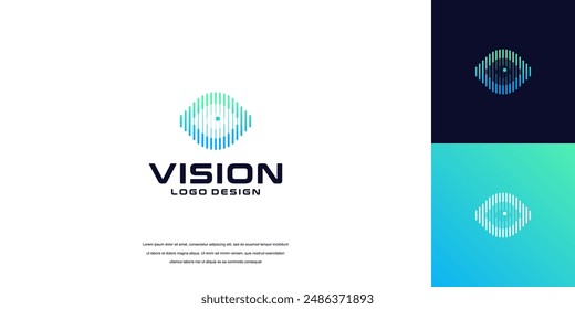 vision logo vector, eye tech logo security idea