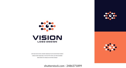 vision logo vector, eye tech logo security idea