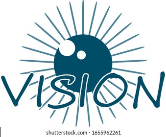 Vector De Logotipo Vision - Aislado En Fondo Blanco. Logotipo De Ojos Modernos Para Noticias, Medios De Comunicación Y Logo De New Vision. Icono de ojo plano. Concepto Abstracto Del Vector De La Visión