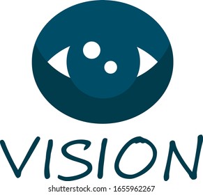 Vision Logo Vector - Isolated On White Background. Modern Eye Logo For News, Media And New Vision Logo. Flat Eye Icon. Abstract Concept Of Vision Vector
