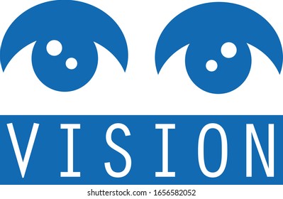 Vector De Logotipo Vision - Aislado En Fondo Blanco. Logotipo De Ojos Modernos Para Noticias, Medios De Comunicación Y Logo De New Vision. Icono de ojo plano. Concepto Abstracto Del Vector De La Visión