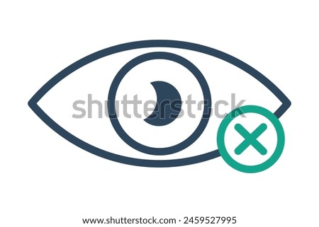 vision loss icon. eye with cross. icon related to elderly. line icon style. old age element illustration