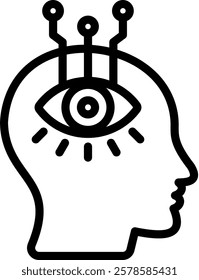 Vision Mind Icon Outline Vector Illustration