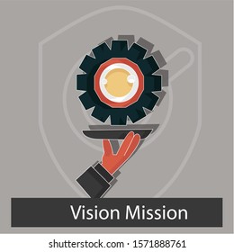 Vision mission concept. Creative idea design. Flat vector illustration for template, brochure, web page or presentation.