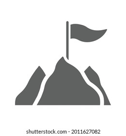 Vision, Mission, Flagsymbol. Graue Vektorgrafiken.