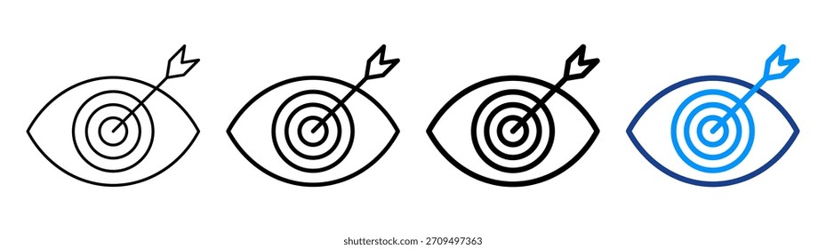Vision And Mission Icon Different Outline Collection Set
