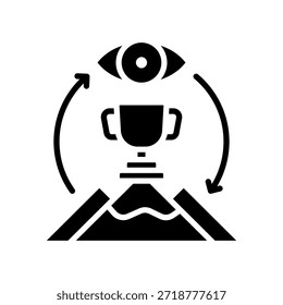 Ilustración vectorial de glifos de iconos de visión y misión