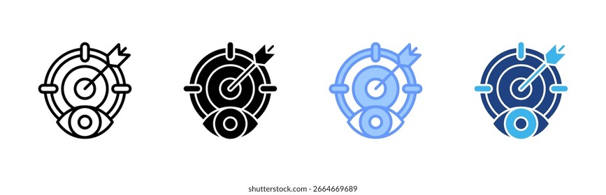 Conjunto de iconos de Visión y Misión colección de estilos múltiples