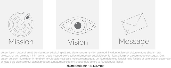 vision mission message clean vector icons