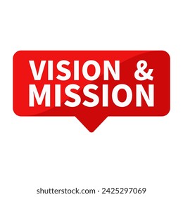 vision  mission Text In Red Rectangle Shape For Plan Strategy Information Announcement Promotion Business Marketing Social Media
