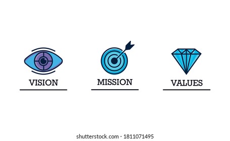 Vision Mission Values Icon Design Vector 