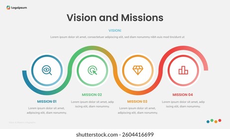 Vision and Missions Infographic Slide Template 