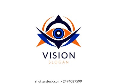 Visión logotipo moderno aislado en blanco