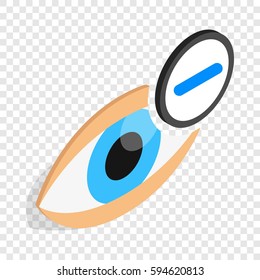 Vision myopia isometric icon 3d on a transparent background vector illustration