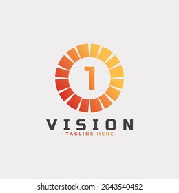 elemento de plantilla de diseño de logotipo número de visión 1