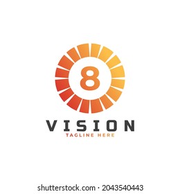 vision Number 8 Logo Design Template Element