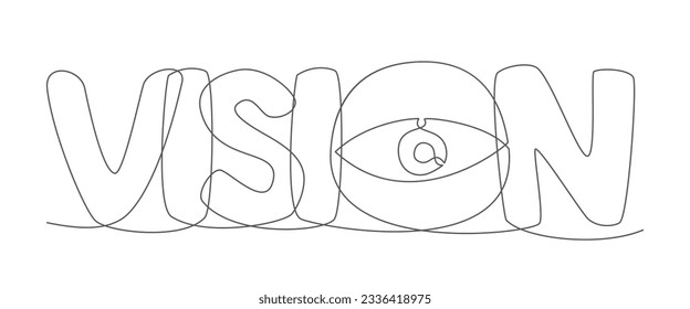 Vision One line drawing isolated on white background