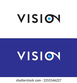 vision optical black and blue vector logo concept identity 