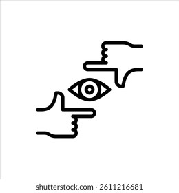 vision outline icon. perspective black line illustration.