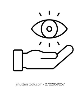 Ilustração do vetor do ícone do contorno da visão