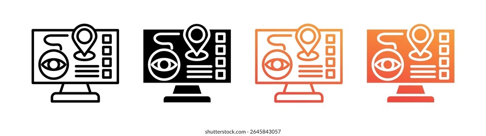 Visión Path Multi Style Icon Set Vector