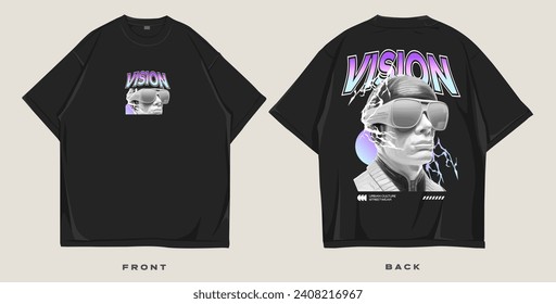 vision pop culture t shirt design for print, streetwear urban style design for screen printing