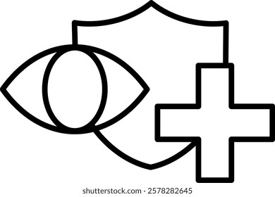 Vision Protection line icon single high quality