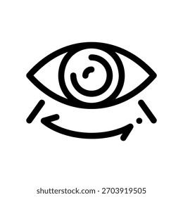 Vision range symbol, eye and arrow