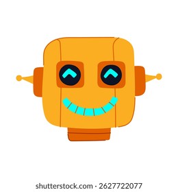 visão robô cabeça desenho animado. inteligência neural, algoritmos máquina, aprendizagem percepção visão robô cabeça sinal. símbolo isolado vetor ilustração