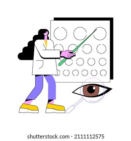 Vision Screening Abstract Concept Vector Illustration. Vision Test Service, Glasses Prescription, Eye Disorder Diagnostic, Acuity Testing, Primary Care In School, Pediatric Exam Abstract Metaphor.