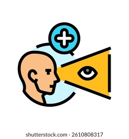 vision screening optometry eye color icon vector. vision screening optometry eye sign. isolated symbol illustration