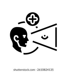 vision screening optometry eye glyph icon vector. vision screening optometry eye sign. isolated symbol illustration