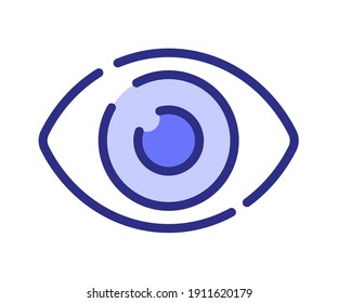 vision see eye single isolated icon with dashed line or dash lines style