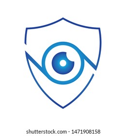 Vision shield logo template vector security icon design