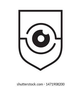 Vision shield logo template vector security icon design