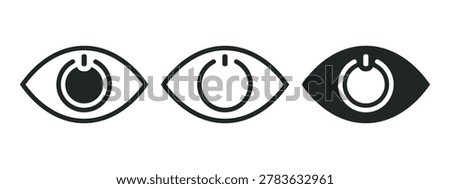 Vision Shutdown Icon with Eye and Power Off Symbol. Visibility Disable. Vector Illustration