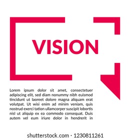 Vision sign,label. Vision speech bubble. Vision tag sign,banner