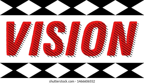 VISION stamp on white background