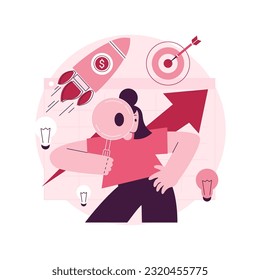 Vision statement abstract concept vector illustration. Business mission, company philosophy, strategic business planning, current and future goals and objectives, brand success abstract metaphor.