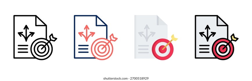 Vision Statement icon set multiple style collection