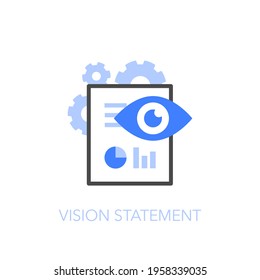 Vision statement symbol with a document and an eye. Easy to use for your website or presentation.
